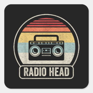 Pegatina Cuadrada Retro Vintage Radio Head