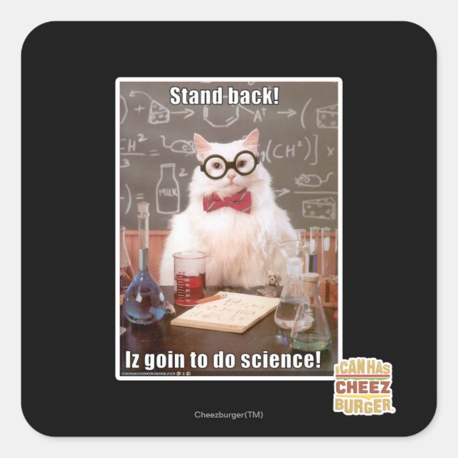 Pegatina Cuadrada ¡Retrocede! (Anverso)