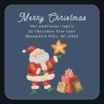 Pegatina Cuadrada Return label santa claus nice presents<br><div class="desc">Return label santa claus nice presents</div>