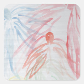 Pegatina Cuadrada Reunión de ángeles