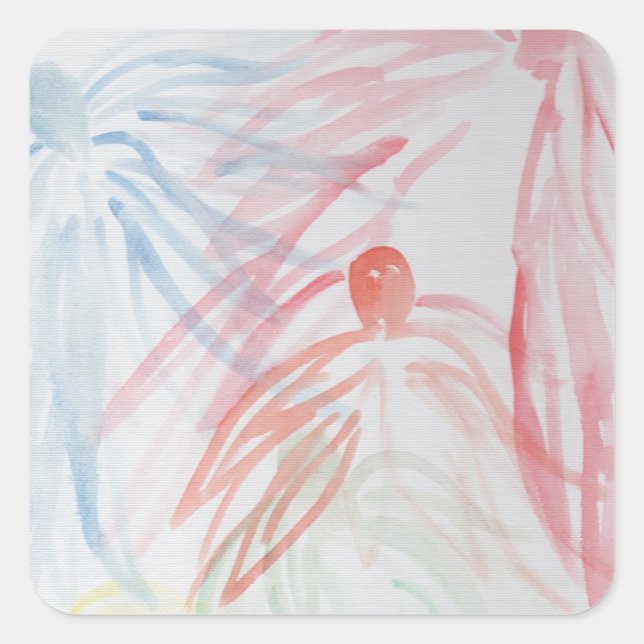 Pegatina Cuadrada Reunión de ángeles (Anverso)