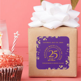 Pegatina Cuadrada Reunión de la Escuela Purple & Gold