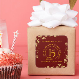 Pegatina Cuadrada Reunión de la Escuela Roja y de Oro