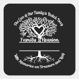Pegatina Cuadrada Reunión familiar El Amor De Nuestra Familia