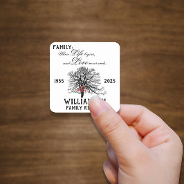 Pegatina Cuadrada Reunión familiar Keepsake Tree Life Quita