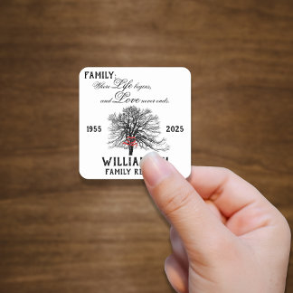 Pegatina Cuadrada Reunión familiar Keepsake Tree Life Quita