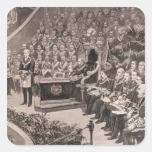 Pegatina Cuadrada Reunión masónica magnífica en el Albert real