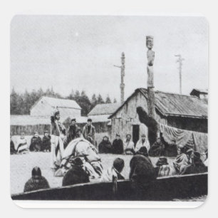 Pegatina Cuadrada Reunión tribal