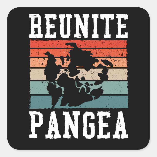 Pegatina Cuadrada Reunite pangea (Anverso)