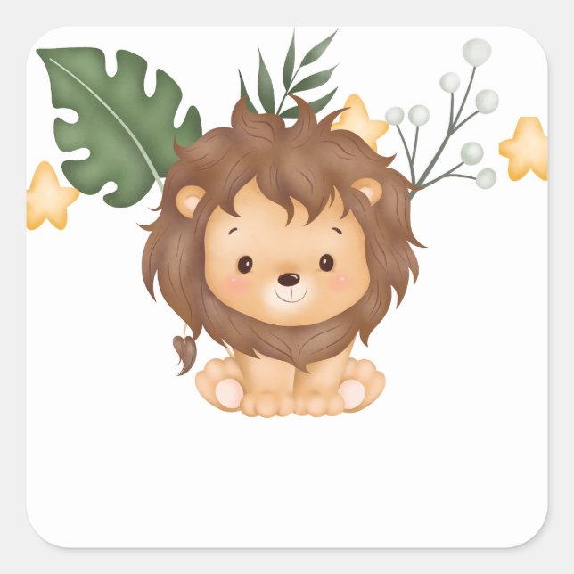 Pegatina Cuadrada Revelation 5:5 Lion of Judah Stickers (Anverso)