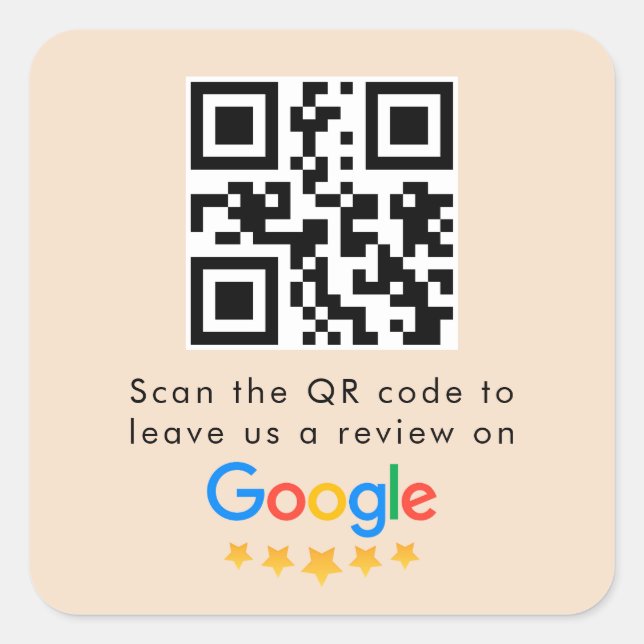 Pegatina Cuadrada Revistas de Google | Código QR de vínculo de revis (Anverso)