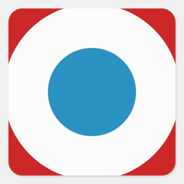 Pegatina Cuadrada Revolución Francesa Roundel France Cocarde Tricolo (Anverso)