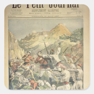 Pegatina Cuadrada Revuelta en India