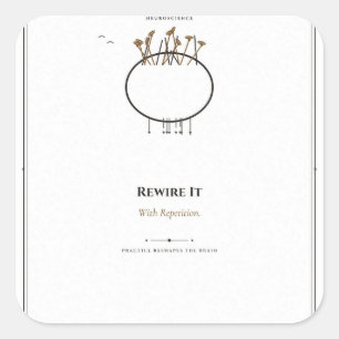 Pegatina Cuadrada Rewire It Sticker de Neurociencia