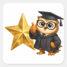 Pegatina Cuadrada Rex and hoots official gold star reward stickers g