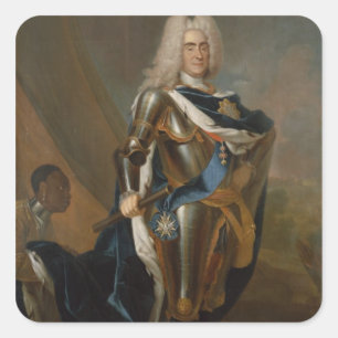 Pegatina Cuadrada Rey Augustus II de Polonia, antes de 1730