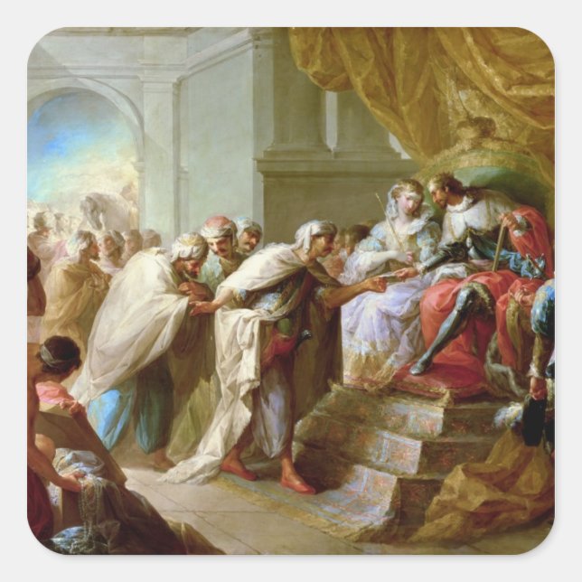 Pegatina Cuadrada Rey y Reina Católicos (Anverso)