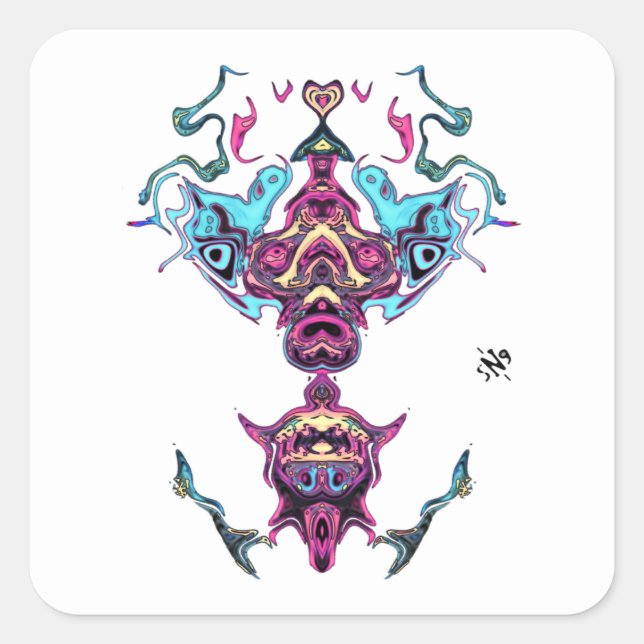 Pegatina Cuadrada Rezando la deidad del ídolo (Anverso)