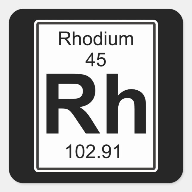 Pegatina Cuadrada Rh - Rhodium (Anverso)