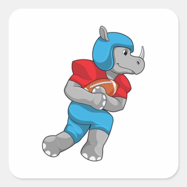 Pegatina Cuadrada Rhino en deportes de fútbol (Anverso)