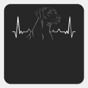 Pegatina Cuadrada Rhodesian Ridgeback Heartbeat