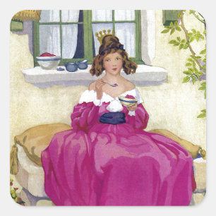 Pegatina Cuadrada Rhyme de guardería