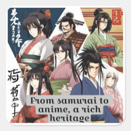 Pegatina Cuadrada Rica Herencia De Japón