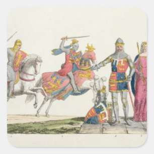 Pegatina Cuadrada Ricardo Corazón de León, Juan de Gaunt, Eduardo II