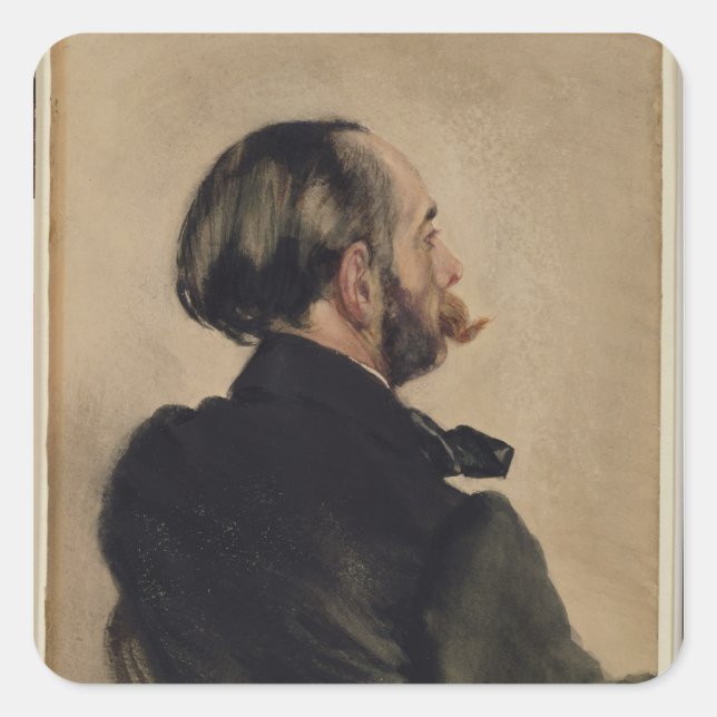 Pegatina Cuadrada Richard, el hermano del artista, 1860 (Anverso)