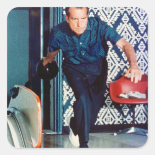 Pegatina Cuadrada Richard Nixon Bowling