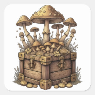 Pegatina Cuadrada Riches Mushrooming