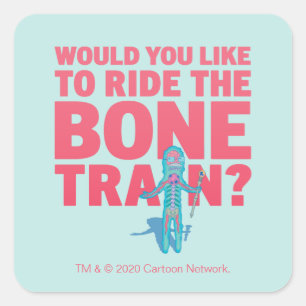 Pegatina Cuadrada RICK AND MORTY™   Parque de la Anatomía - Tren óse