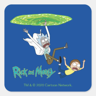 Pegatina Cuadrada RICK AND MORTY™   Salir Del Portal