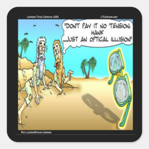 Pegatina Cuadrada Rick London Funny Optical Optometrist Illusion