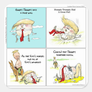 Pegatina Cuadrada Rick London "Trumpty Dumpty" Regalo Divertido de T