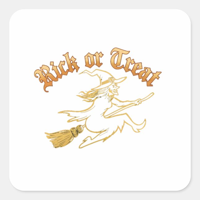 Pegatina Cuadrada Rick o Treat Pegatina: Nuevo modelo de Halloween l (Anverso)