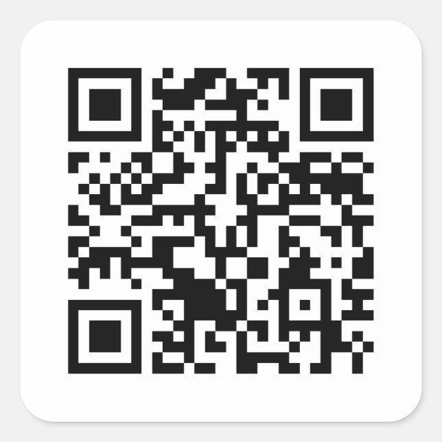 Pegatina Cuadrada Rick Roll QR Code Rickroll (Anverso)