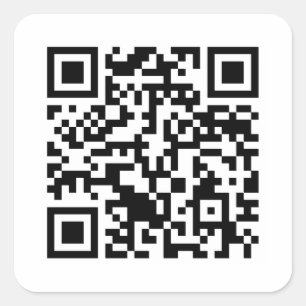 Pegatina Cuadrada Rick Roll QR Code Rickroll