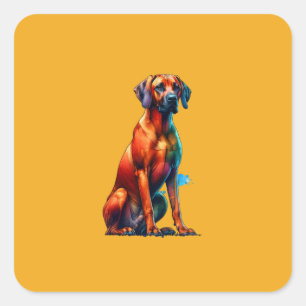 Pegatina Cuadrada Ridgeback Dog Rhodesia