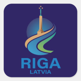 Pegatina Cuadrada Riga Latvia