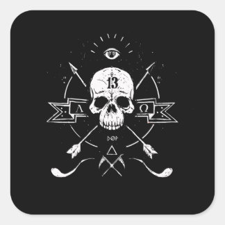 Pegatina Cuadrada Rigor Mortis