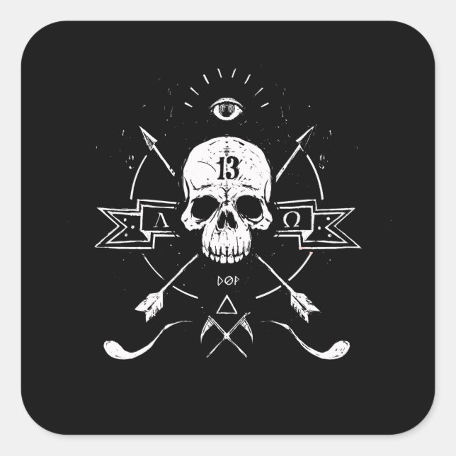 Pegatina Cuadrada Rigor Mortis (Anverso)