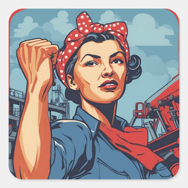 Pegatina Cuadrada Riley-Rosa (Anverso)