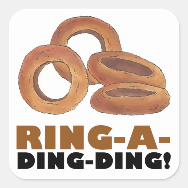 Pegatina Cuadrada Ring-a-Ding-Ding Bride Engagement Bachelorette (Anverso)