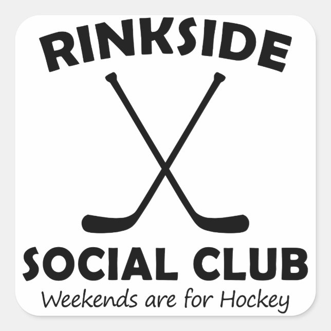 Pegatina Cuadrada Rinkside Social Club Madre Danza de Regalo Hockey  (Anverso)