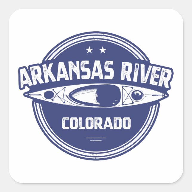 Pegatina Cuadrada Río Arkansas, Colorado (Anverso)