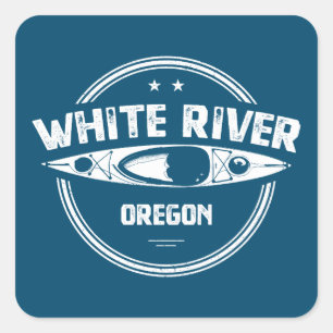 Pegatina Cuadrada Río Blanco Oregon Kayak