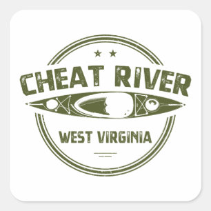 Pegatina Cuadrada Río Cheat, Virginia Occidental