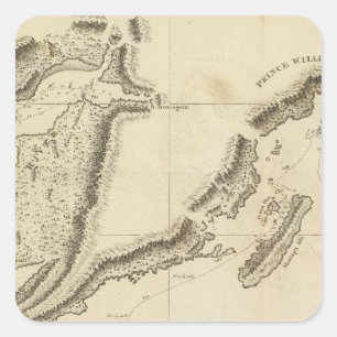 Pegatina Cuadrada Río Cooks, Alaska