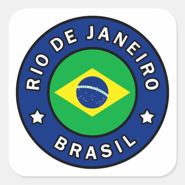 Pegatina Cuadrada Río de Janeiro Brasil (Anverso)